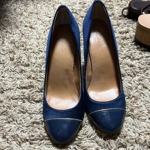 J Crew Navy Heels